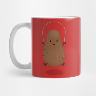 Cute happy potato jumping rope cartoon Mug